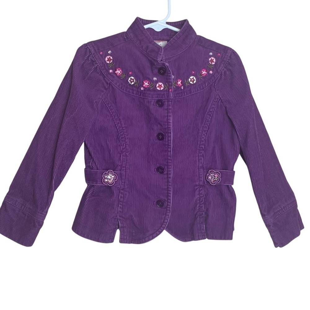 GYMBOREE Girls PRETTY IN PLUM Corduroy Jacket 4 Cotton Button Front Embroidered